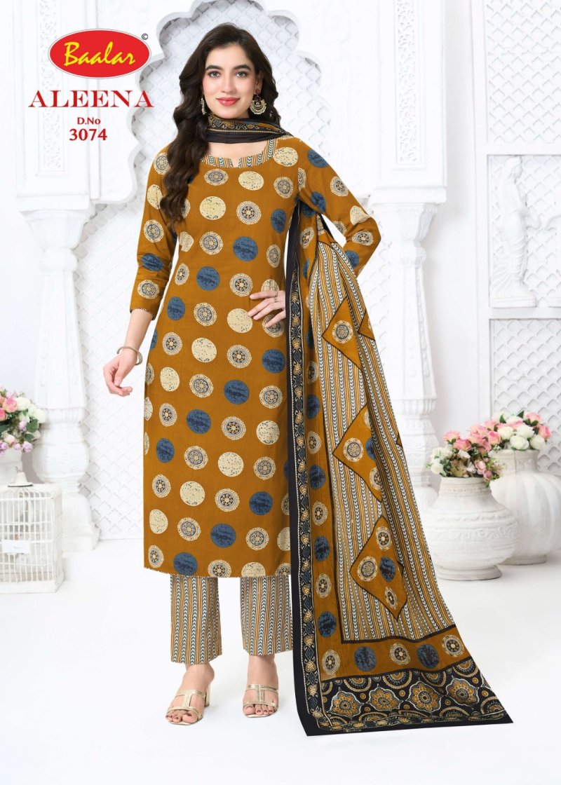 Aleena Vol 30 By Baalar Pure Cotton Printed Dress Material 
